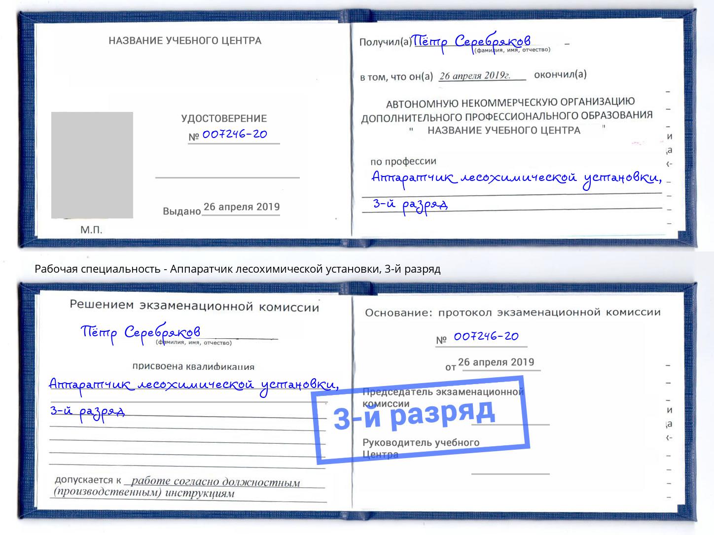 корочка 3-й разряд Аппаратчик лесохимической установки Лангепас